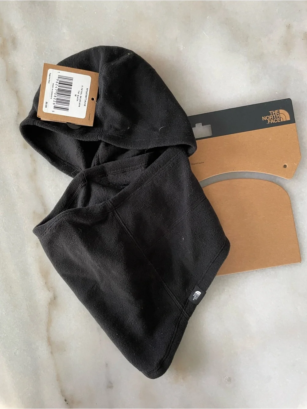 The North Face Kids Black Fleece Hooded Neck Warmer